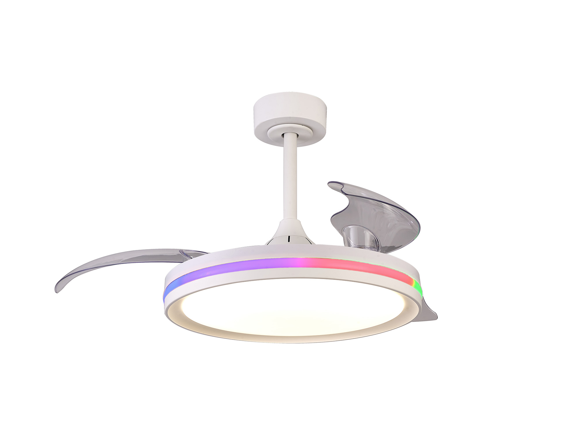 M8727  Rafaga 50W LED Dimmable White/RGB Ceiling Light With Built-In 30W DC Reversible Fan; Remote Control 3000-6500K; White